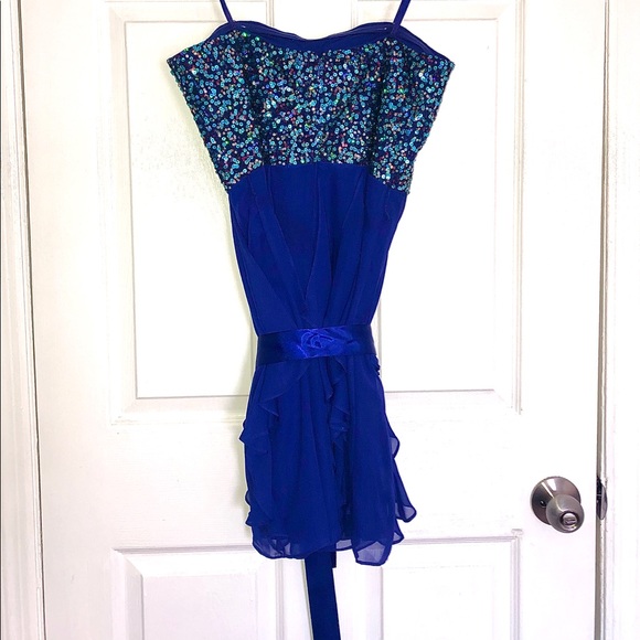 Blue Sequin Formal Dress by HaileyLogan in size 11 - Picture 8 of 8